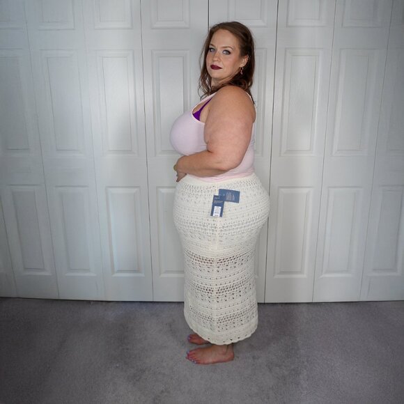 Universal Thread XXL Cream Crochet Knit Maxi Skirt NWT - Picture 2 of 8